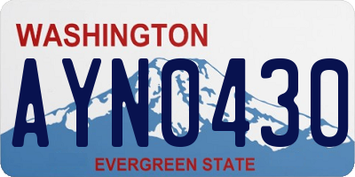 WA license plate AYN0430