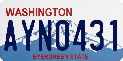 WA license plate AYN0431