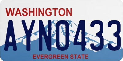 WA license plate AYN0433