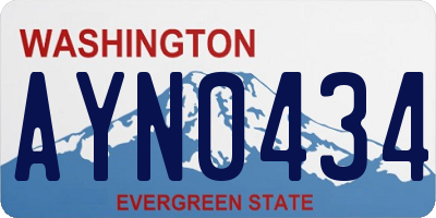 WA license plate AYN0434
