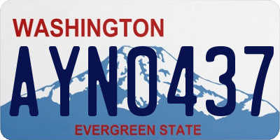 WA license plate AYN0437