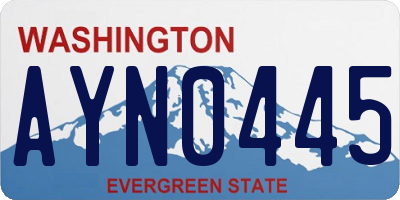 WA license plate AYN0445