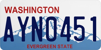 WA license plate AYN0451