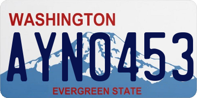 WA license plate AYN0453