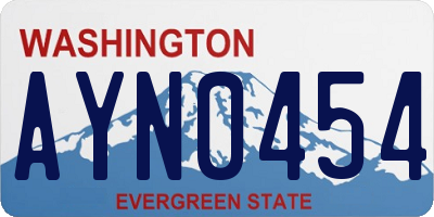 WA license plate AYN0454