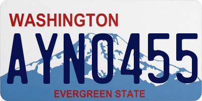 WA license plate AYN0455