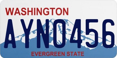 WA license plate AYN0456