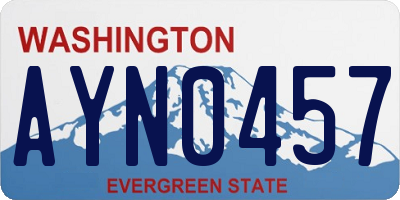 WA license plate AYN0457