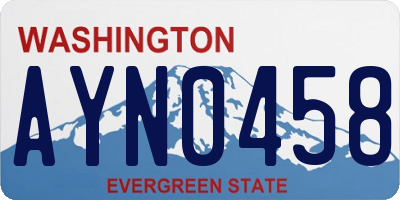 WA license plate AYN0458