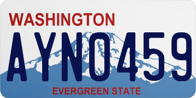 WA license plate AYN0459