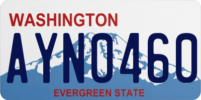 WA license plate AYN0460