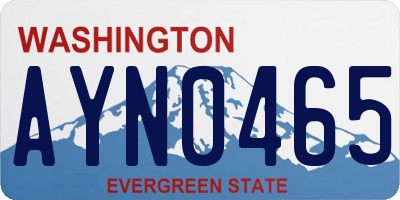 WA license plate AYN0465