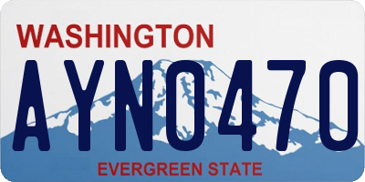 WA license plate AYN0470