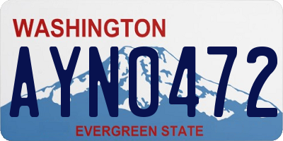 WA license plate AYN0472