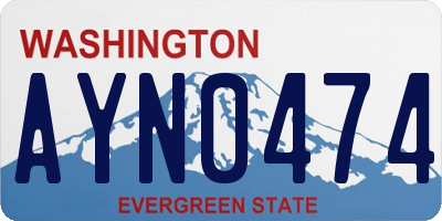 WA license plate AYN0474