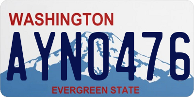 WA license plate AYN0476