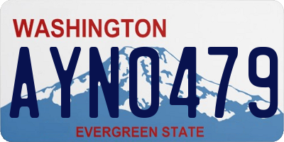 WA license plate AYN0479
