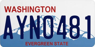 WA license plate AYN0481