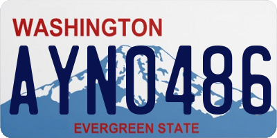 WA license plate AYN0486