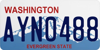 WA license plate AYN0488