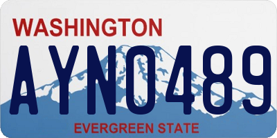 WA license plate AYN0489