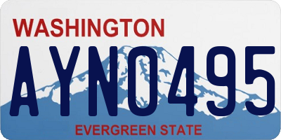 WA license plate AYN0495