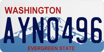 WA license plate AYN0496