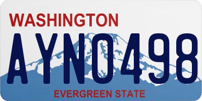 WA license plate AYN0498