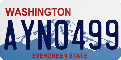 WA license plate AYN0499