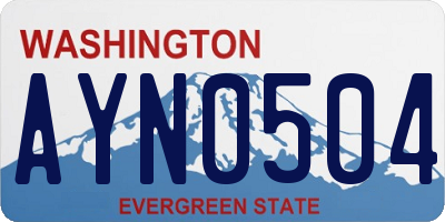 WA license plate AYN0504
