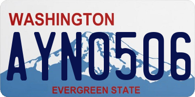 WA license plate AYN0506