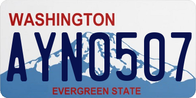 WA license plate AYN0507