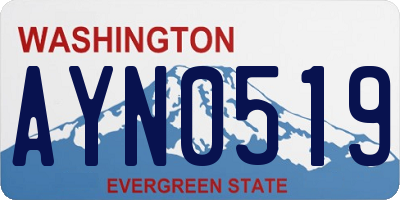 WA license plate AYN0519