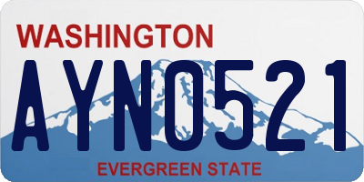 WA license plate AYN0521