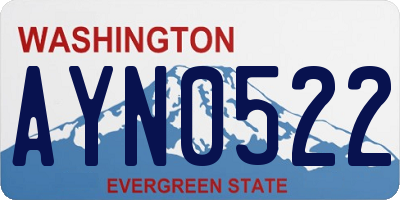 WA license plate AYN0522