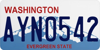 WA license plate AYN0542