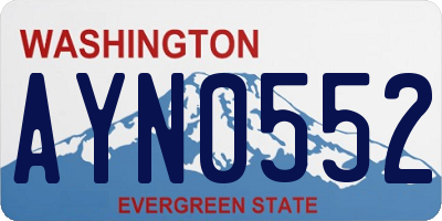 WA license plate AYN0552