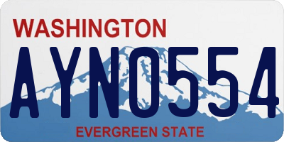 WA license plate AYN0554