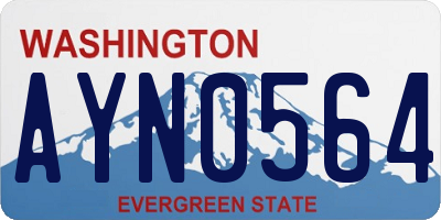 WA license plate AYN0564