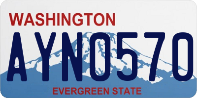WA license plate AYN0570