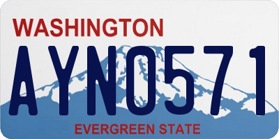 WA license plate AYN0571