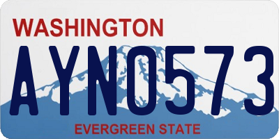 WA license plate AYN0573