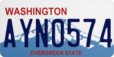 WA license plate AYN0574