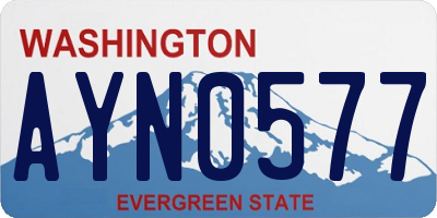 WA license plate AYN0577