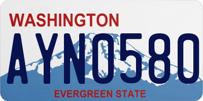 WA license plate AYN0580