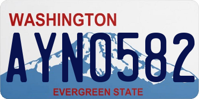 WA license plate AYN0582