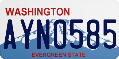 WA license plate AYN0585