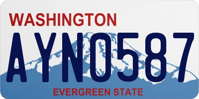 WA license plate AYN0587