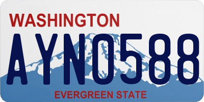 WA license plate AYN0588