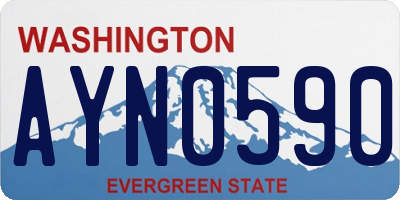 WA license plate AYN0590